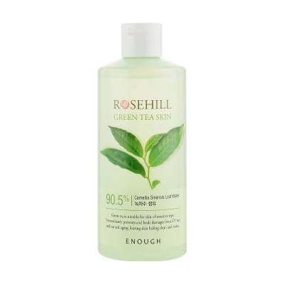 Podrobnoe foto заспокійливий тонер для обличчя enough rosehill green tea skin 90% з зеленим чаєм, 300 мл