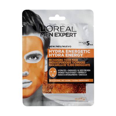 Podrobnoe foto тканинна маска для шкіри обличчя l'oreal paris men expert hydra energetic для чоловіків, 30 г