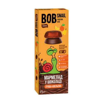 Podrobnoe foto мармелад bob snail груша-апельсин в молочному шоколаді, 27 г