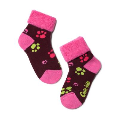 Podrobnoe foto шкарпетки дитячі conte kids sof-tiki 6с-19сп-244 махрові, темно-бордовий, розмір 12