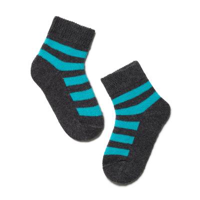 Podrobnoe foto дитячі шкарпетки conte kids sof-tiki 7с-46сп 210 темно-сірий-бірюзовий, розмір 8