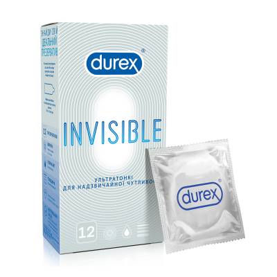 Podrobnoe foto презервативи durex invisible ультратонкі, для надзвичайної чутливості, 12 шт