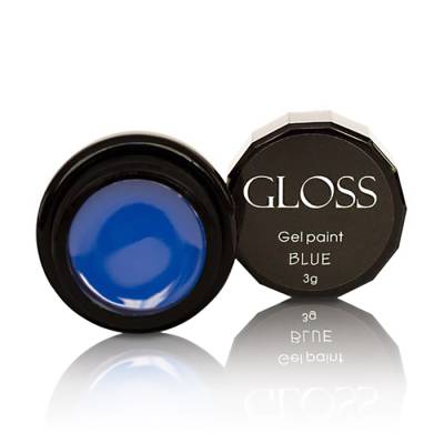 Podrobnoe foto гель-фарба для нігтів gloss gel paint, blue, 3 г