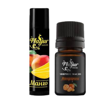 Podrobnoe foto набір mayur (ефірна олія мандарин, 5 мл + бальзам для губ манго, 5 г)