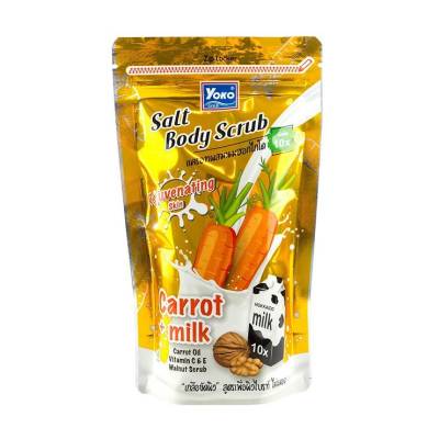 Podrobnoe foto скраб-сіль для тіла yoko gold salt body scrub carrot + milk, 350 г