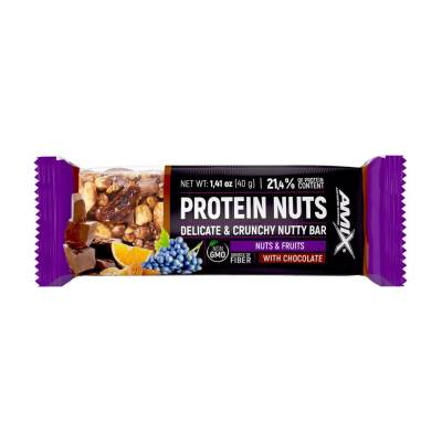 Podrobnoe foto протеїновий батончик amix nutrition protein nuts delicate & crunchy nutty bar горіхи та фрукти, 40 г