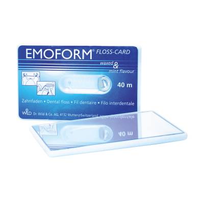 Podrobnoe foto зубна флос-карта dr. wild emoform floss card із дзеркалом, 40 м