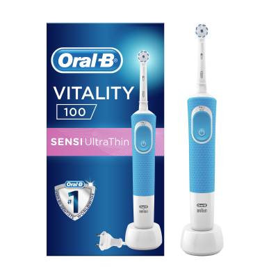 Podrobnoe foto електрична щітка oral-b d100 vitality sensi ultrathin синя, 1 шт