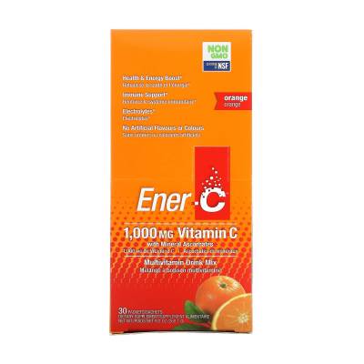 Podrobnoe foto харчова добавка ener-c 1.000 mg vitamin c шипучий розчинний порошок для напою, зі смаком апельсину, 30 шт