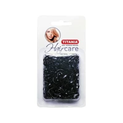 Podrobnoe foto набір зажимів для волосся titania, еластичні, 150шт, чорний, 2см, 8066 в