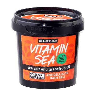 Podrobnoe foto сіль для ванни beauty jar vitamin sea морська антицелюлітна з олією грейпфрута, 150 г