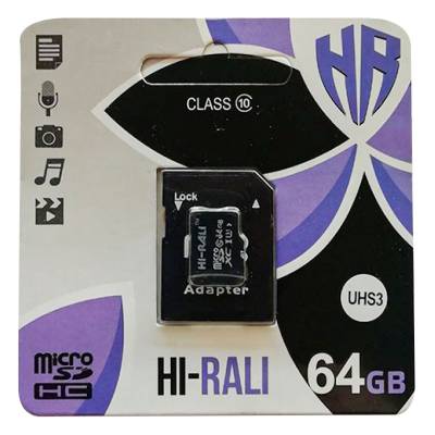 Podrobnoe foto карта пам'яті hi-rali microsdhc 64 gb card class 10 + sd adapter (чорний) 1102048