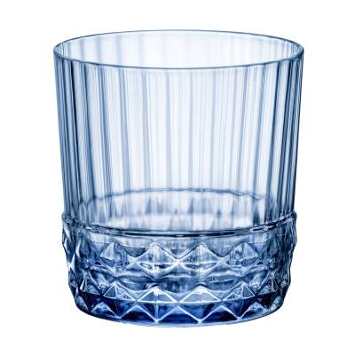 Podrobnoe foto набір низьких склянок bormioli rocco america'20s sapphire blue, 6*380 мл (122152bbc121990)