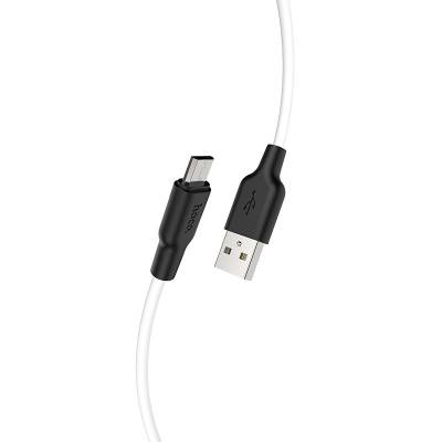 Podrobnoe foto дата кабель hoco x21 plus silicone microusb cable (0.25m) (чорний / білий) 860132