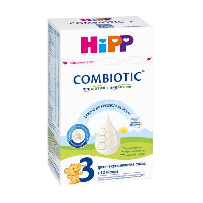 Podrobnoe foto дитяча суха молочна суміш hipp combiotiс 3 для подальшого годування, з 10 місяців, 500 г