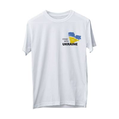 Podrobnoe foto футболка amigo stand with ukraine унісекс, білий, розмір m