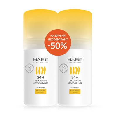 Podrobnoe foto набір дезодорантів babe laboratorios deodorant 24 години захист, для всієї родини, 2*50 мл