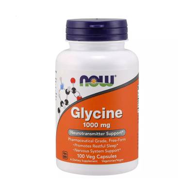 Podrobnoe foto харчова добавка амінокислота в капсулах now foods glycine гліцин 1000 мг, 100 шт