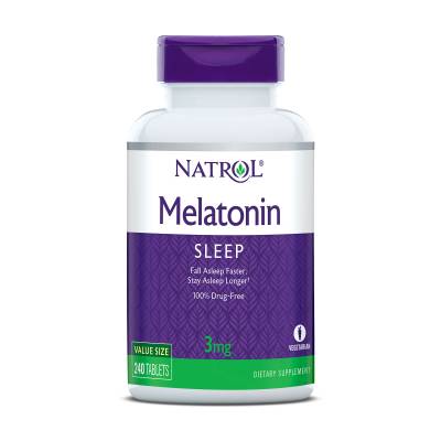 Podrobnoe foto харчова добавка в таблетках natrol melatonin sleep мелатонін, 3 мг, 240 шт