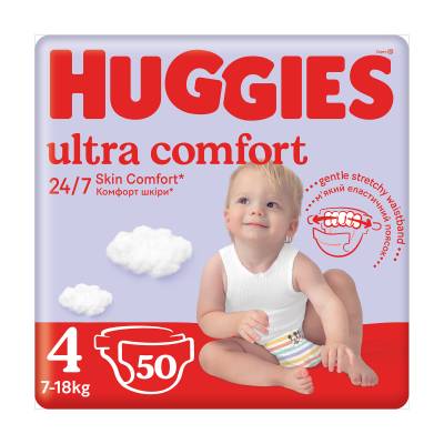 Podrobnoe foto підгузки huggies ultra comfort розмір 4 (7-18 кг), 50 шт (товар критичного імпорту)