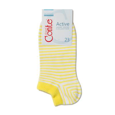 Podrobnoe foto шкарпетки жіночі conte elegant active 15с-46сп 073 ультракороткі, бiло-жовті, розмір 25
