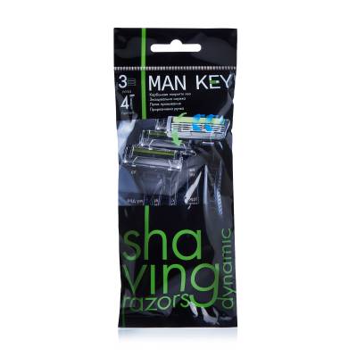 Podrobnoe foto одноразові станки для гоління man key dynamic з 3 лезами чоловічі, 4 шт