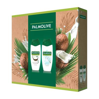 Podrobnoe foto подарунковий набір жіночий palmolive кокос та молочко (крем-гель для душу, 250 мл + крем-гель для душу, 250 мл)