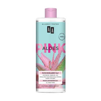 Podrobnoe foto міцелярна вода aa aloes pink 3-in-1 micellar water для всіх типів шкіри, 400 мл