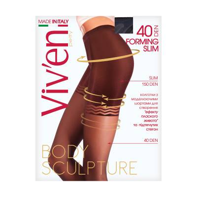 Podrobnoe foto колготки жіночі viv'en petty forming slim body sculpture з моделювальними шортиками, 40 den, натурель, розмір 4