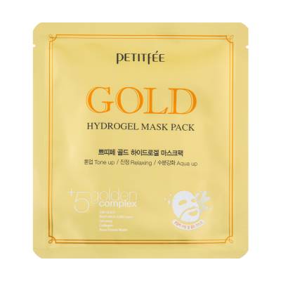 Podrobnoe foto гідрогелева маска для обличчя з золотим комплексом +5 petitfee & koelf gold hydrogel mask pack +5 golden complex, 32 г
