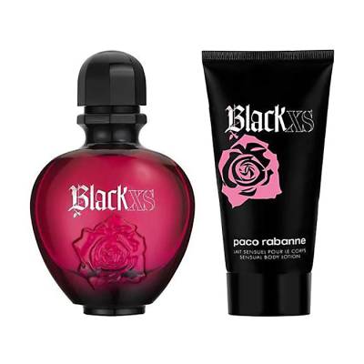 Podrobnoe foto парфумований набір paco rabanne black xs for her жіночий (туалетна вода, 50 мл + лосьйон для тіла, 75 мл)