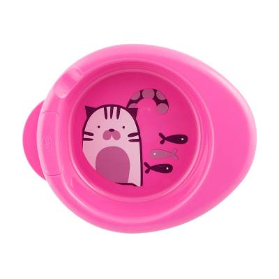 Podrobnoe foto дитяча термостійка тарілка chicco warmy plate від 6 місяців, рожева (16000.10)