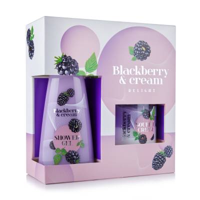 Podrobnoe foto набір косметичний liora blackberry & cream (гель для душу, 150 мл + крем для тіла, 150 мл)