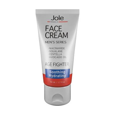 Podrobnoe foto чоловічий зволожувальний та заживляючий крем для обличчя jole hydrating & sooting cream, 50 мл