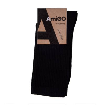 Podrobnoe foto шкарпетки чоловічі amigo високі, спортивні, чорні, розмір 27