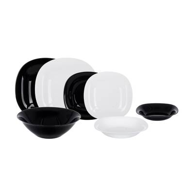 Podrobnoe foto столовий сервіз luminarc carine black&white, 19 предметів (n1491)