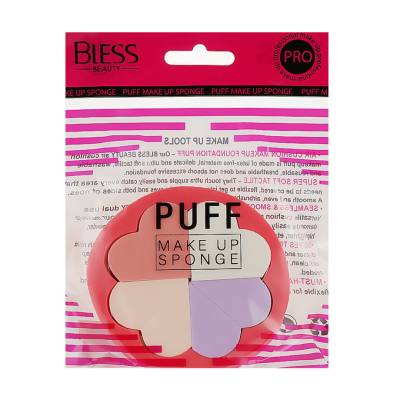 Podrobnoe foto набір спонжів для макіяжу bless beauty puff make up sponge 8 в 1, сердечко, 8 шт