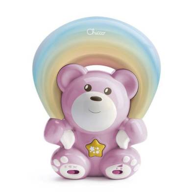 Podrobnoe foto дитяча іграшка-проєктор chicco ведмедик під веселкою, рожевий, 0+, 13*8.5*19 см (10474.10)