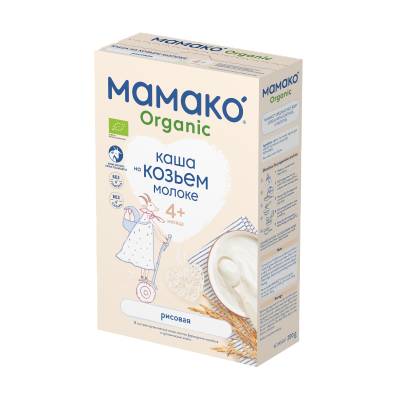 Podrobnoe foto дитяча молочна каша мамако organic рисова на козячому молоці, від 4 місяців, 200 г