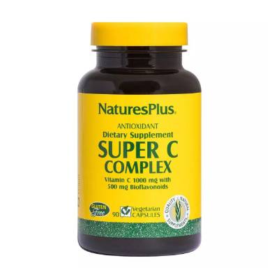 Podrobnoe foto харчова добавка вітаміни в капсулах naturesplus super c complex вітамін c 1000 мг, біофлавоноїди 500 мг, 90 шт