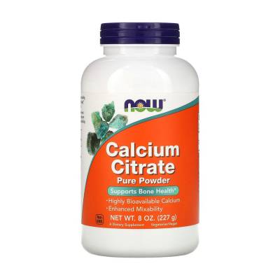 Podrobnoe foto харчова добавка мінерали в порошку now foods calcium citrate кальцій цитрат, 227 г