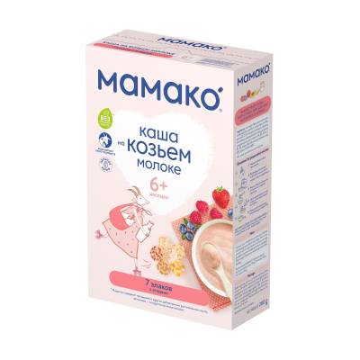 Podrobnoe foto дитяча молочна каша мамако 7 злаків з ягодами на козячому молоці, від 6 місяців, 200 г