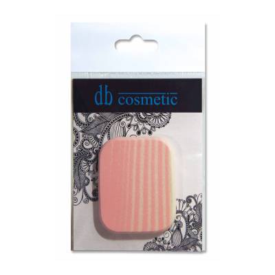 Podrobnoe foto спонж для макіяжу db cosmetic рожевий прямокутник в смужку 987, 1 шт