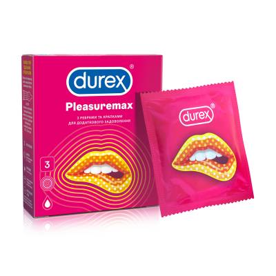 Podrobnoe foto презервативи durex pleasuremax з ребрами та крапками, 3 шт