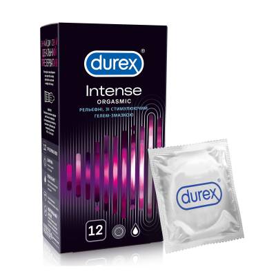 Podrobnoe foto презервативи durex intense orgasmic рельєфні, зі стимулювальним гелем-змазкою, 12 шт