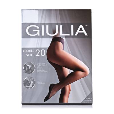 Podrobnoe foto колготки жіночі giulia footies style класичні, без шортиків, 20 den, daino, розмір 4