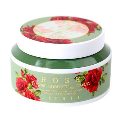 Podrobnoe foto крем для обличчя jigott rose flower energizing cream з пептидами дамаської троянди, 100 мл