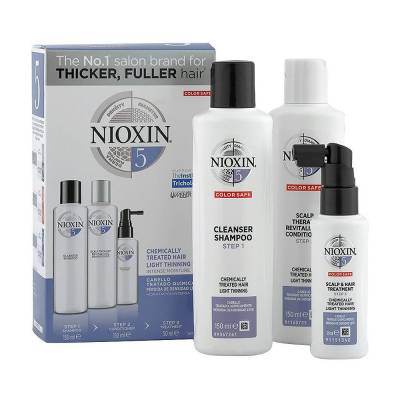 Podrobnoe foto набір для волосся nioxin thinning 5 (шампунь, 150 мл + кондиціонер, 150 мл + засіб для догляду за шкірою голови та волоссям, 50 мл)