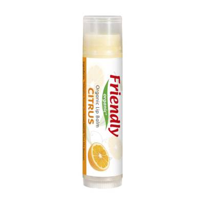Podrobnoe foto бальзам для губ friendly organic lip balm citrus flavor цитрус, для дітей і мам, 4.25 г