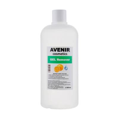 Podrobnoe foto рідина для зняття гель-лаку avenir cosmetics gel remover апельсин, 500 мл